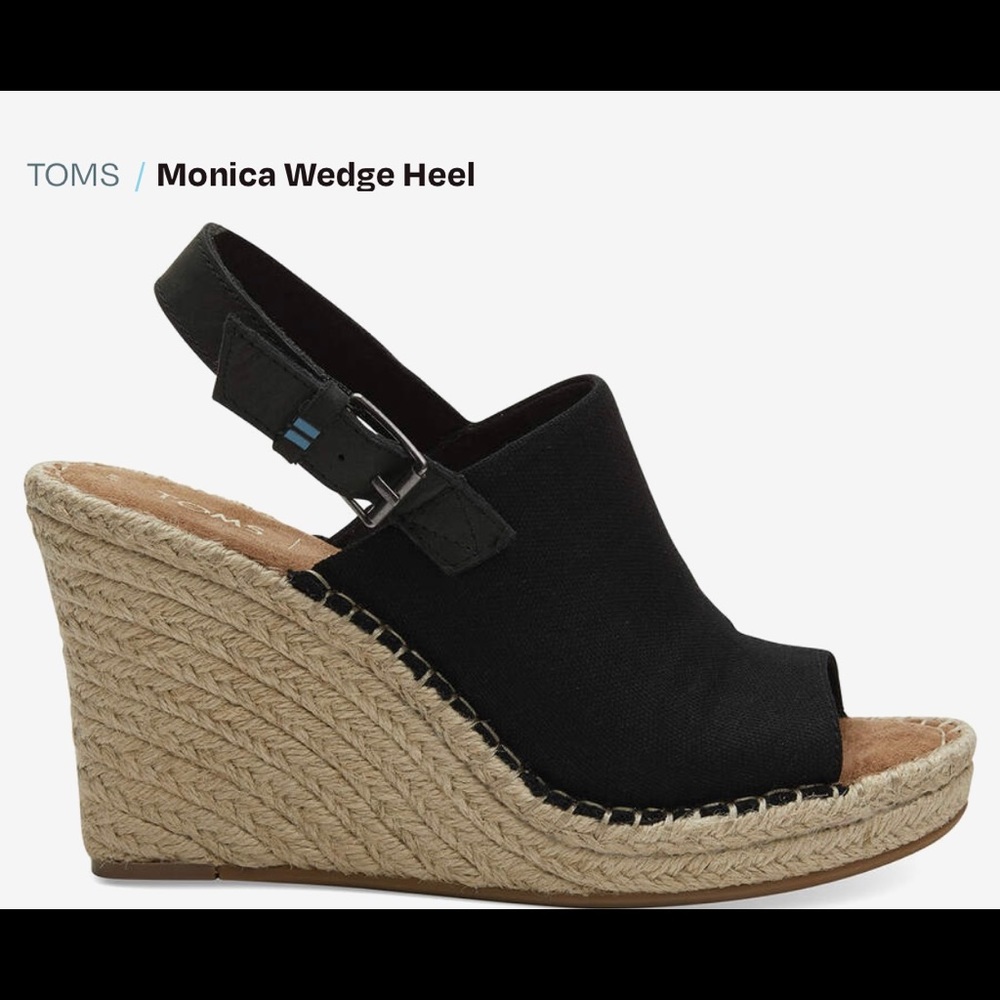 Toms Marisa Wedge, black, size 6, unworn